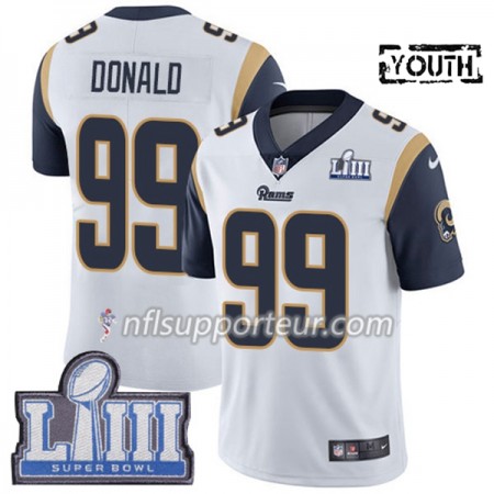 Maillot Enfant Los Angeles Rams Aaron Donald  99 Nike Blanc 2019 Super Bowl LIII